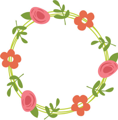 Circle flowers monogram