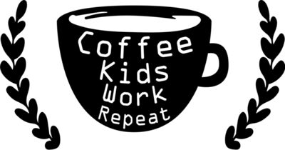 coffee kids work repeat