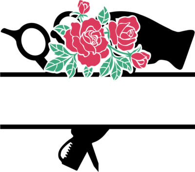 split scissors and dryer rose colored