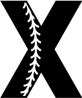 Baseball Alphabet X left