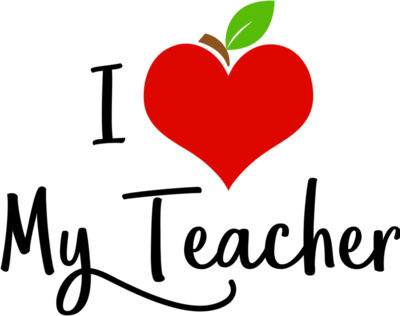 Apple Heart I Love My Teacher